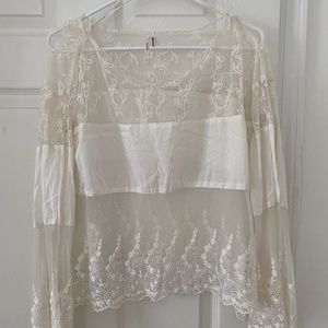 Free People, Small White, Lace shirt
